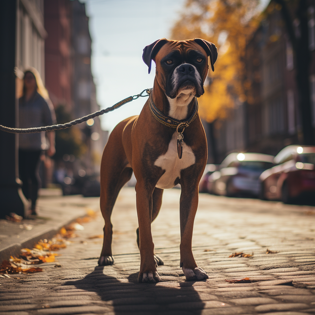 yvondev_An_image_capturing_a_boxer_dog_on_a_leash_showcasing_it_312b7000-595f-4659-88d9-4a0bcc580e37